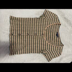 American Eagle striped button down shirt